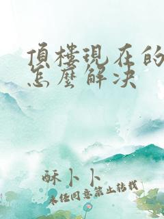 顶楼现在的漏水怎么解决