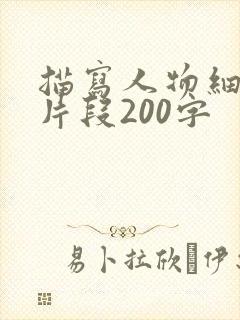 描写人物细节的片段200字