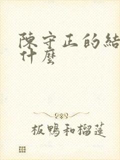 陈守正的结局是什么