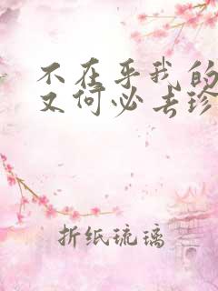 不在乎我的人我又何必去珍惜