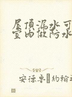 屋顶漏水可以在室内做防水吗