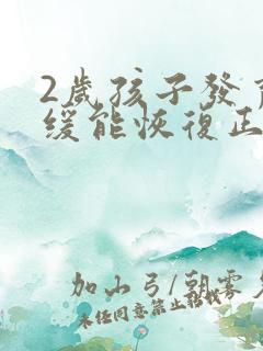 2岁孩子发育迟缓能恢复正常吗