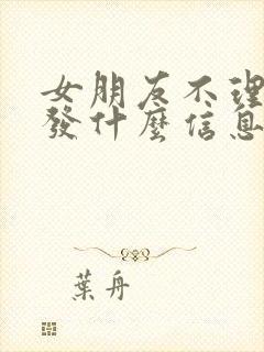 女朋友不理我了发什么信息哄她呢