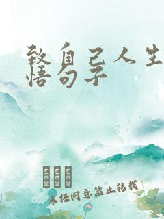 致自己人生的感悟句子