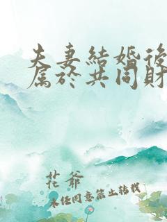 夫妻结婚后工资属于共同财产么