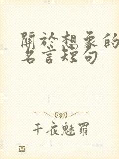 关于想象的名人名言短句