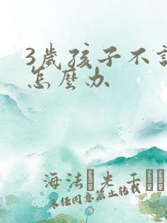 3岁孩子不说话怎么办