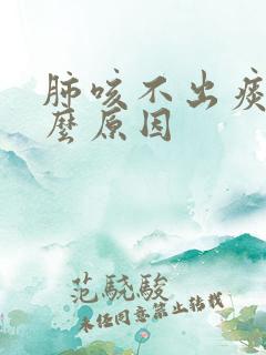 肺咳不出痰是什么原因