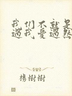 我们不就是你来过我爱过然后错过