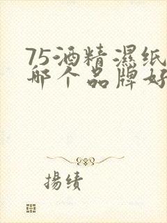 75酒精湿纸巾哪个品牌好