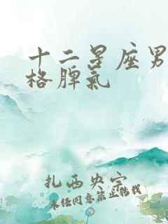 十二星座男的性格脾气