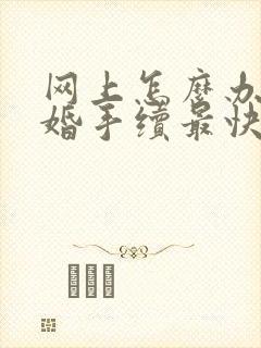 网上怎么办理离婚手续最快