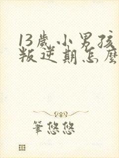 13岁小男孩儿叛逆期怎么办