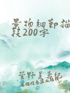 景物细节描写片段200字