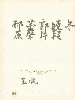 郝蕾郭晓冬吻戏原声片段