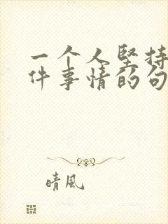 一个人坚持做一件事情的句子