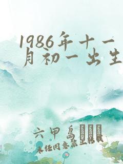 1986年十一月初一出生的人命运