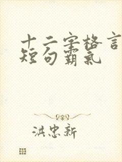 十二字格言励志短句霸气