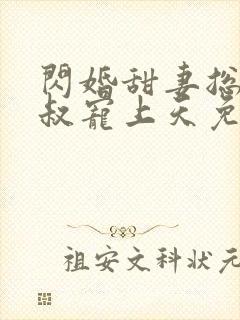 闪婚甜妻总裁大叔宠上天免费