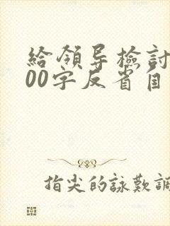 给领导检讨书500字反省自己
