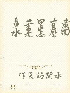 鼻子里有黄色的水是怎么回事