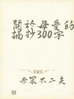 关于母爱的片段摘抄300字