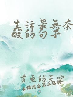 生活最无奈最心酸的句子