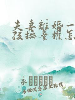 夫妻离婚一个小孩抚养权怎么判