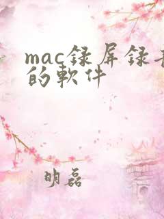mac录屏录音的软件