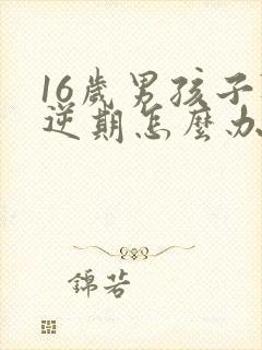 16岁男孩子叛逆期怎么办