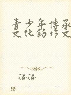 青少年传承传统文化的作文