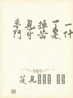 梦见掉了一颗上门牙齿是什么征兆