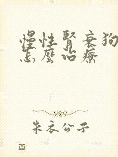 慢性肾衰狗狗 怎么治疗