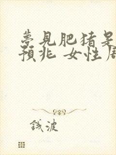 梦见肥猪是什么预兆 女性周公解梦