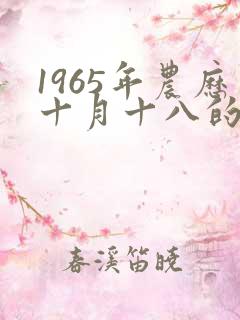 1965年农历十月十八的命运
