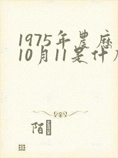 1975年农历10月11是什么星座