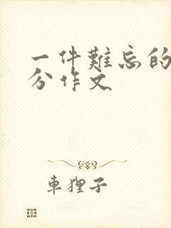 一件难忘的事满分作文