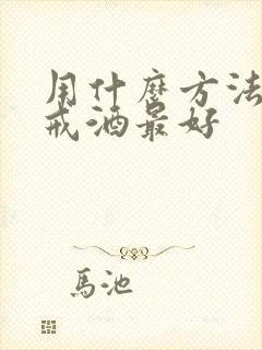 用什么方法治疗戒酒最好