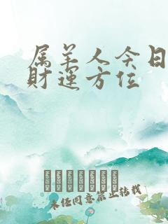 属羊人今日打牌财运方位