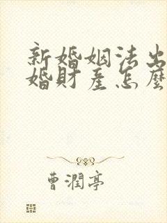 新婚姻法出轨离婚财产怎么分割