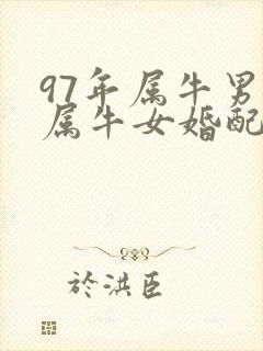 97年属牛男与属牛女婚配怎样