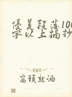 优美段落100字以上摘抄