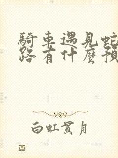 骑车遇见蛇过马路有什么预兆