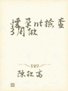 怀孕nt检查13周做