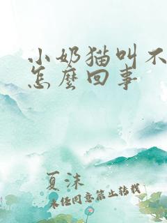 小奶猫叫不出声怎么回事