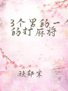 3个男的一个女的打麻将