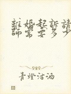 离婚起诉请个律师需要多少钱