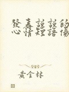 发表说说的句子心情短语伤感