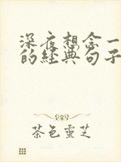 深夜想念一个人的经典句子