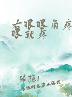 右眼眼角疼一眨眼就疼